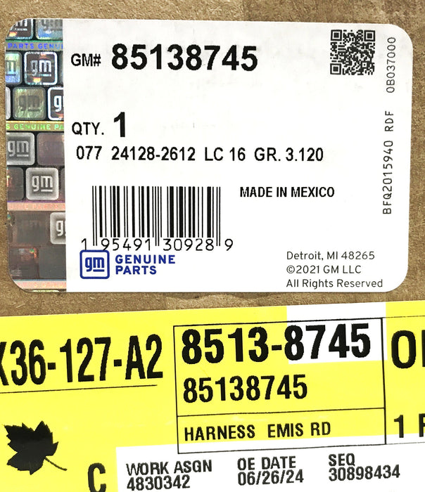 GM Electrical Wiring Harness 86138745 NOS