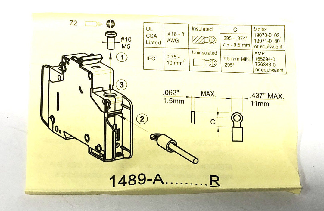 Allen-Bradley Industrial Circuit Breaker 1489-A3C200 NOS