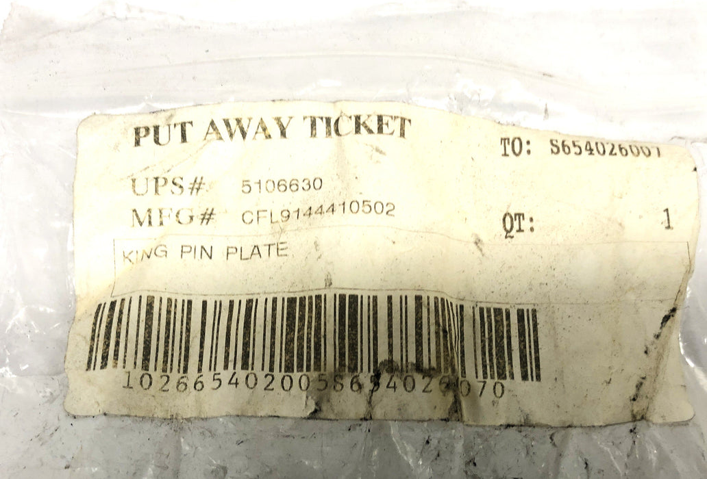 Unbranded King Pin Plate For CAT 9144410502 NOS