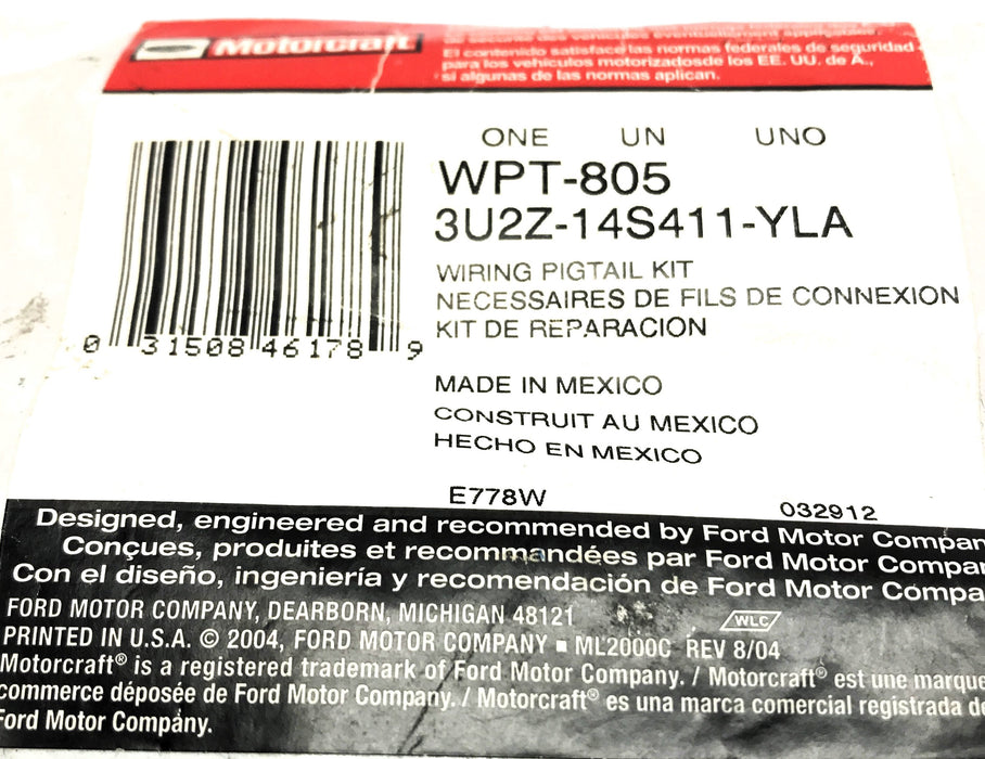 Ford Motorcraft Wire Assembly 3U2Z-14S411-YLA NOS