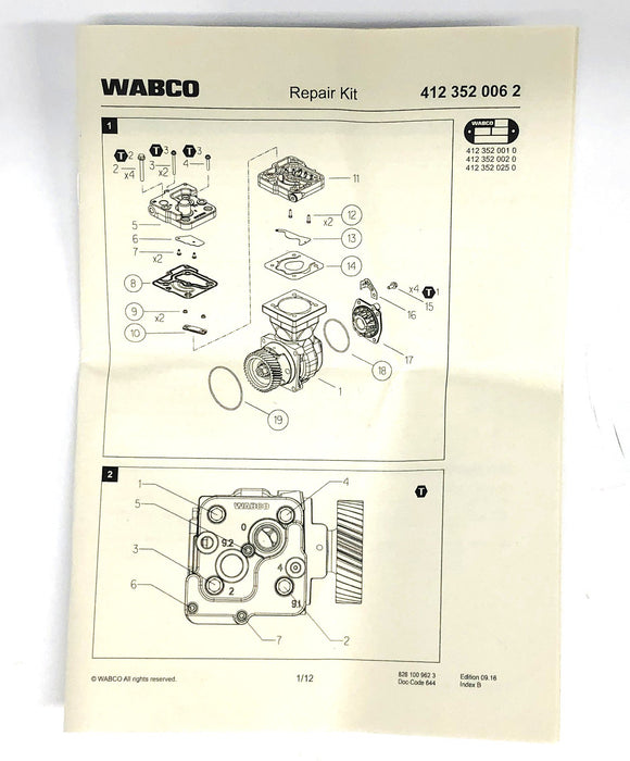 Wabco Seal Repair Kit For Mercedes A0001307415 NOS