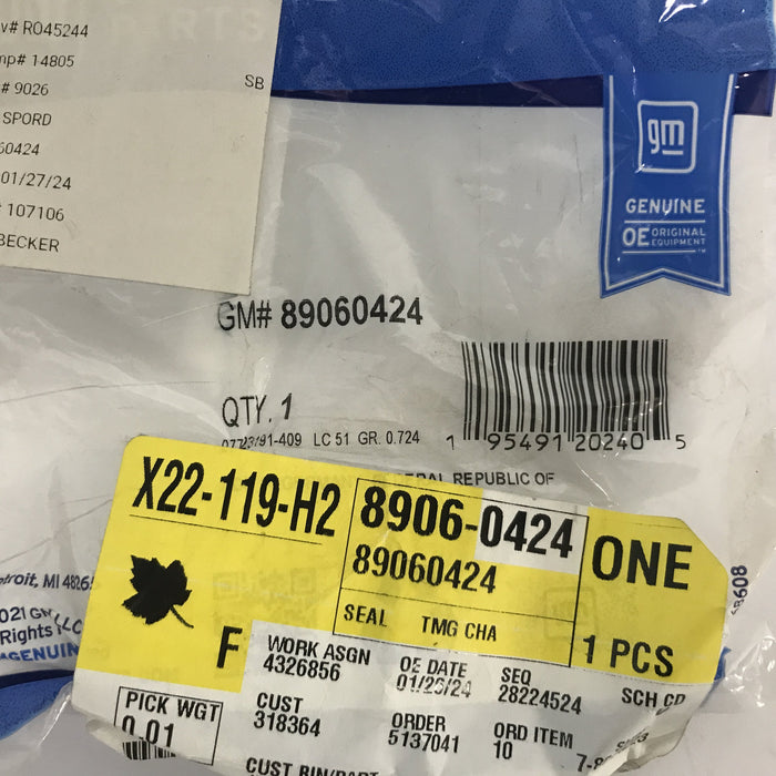 GM Engine Timing Chain Tensioner Seal 89060424 NOS