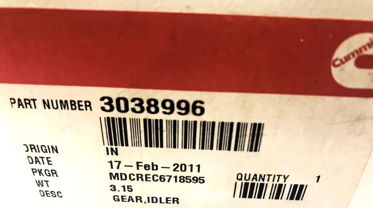 Cummins Idler Gear 3038996 NOS