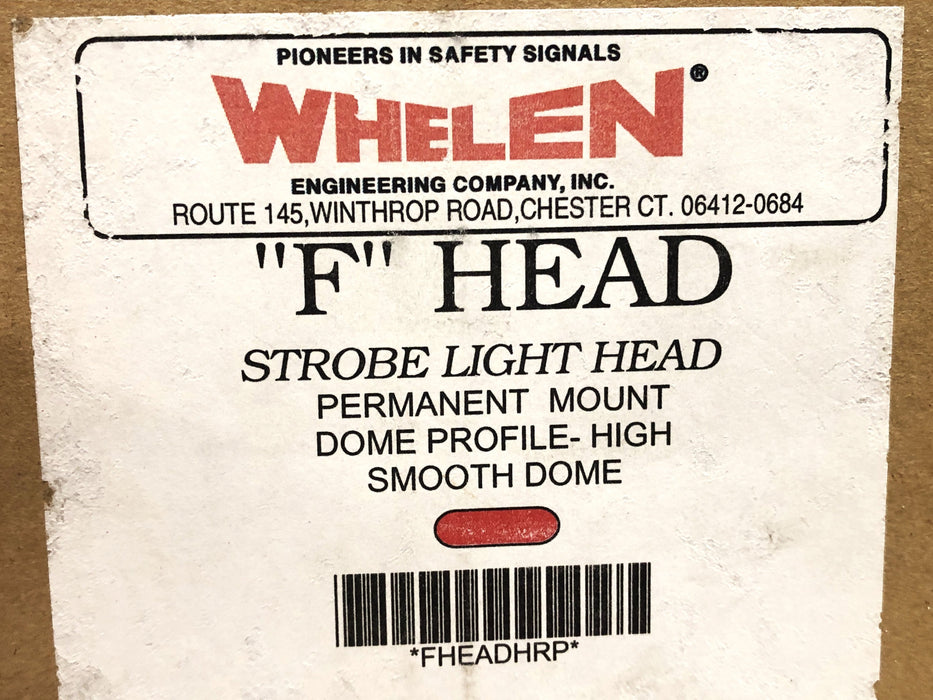 Whelen Red Dome-Profile Permanent Mount Strobe Light Head "F Head" NOS - GTS SPECIAL