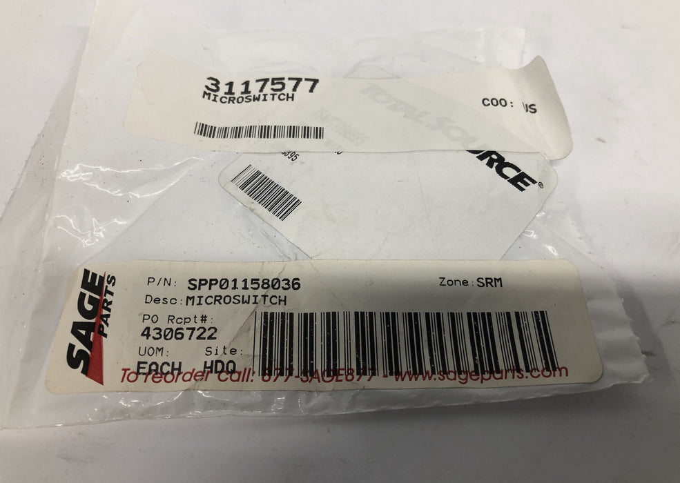 ENEC 16(3)A 250V T85 5E4 Microswitch For Total Source EV-163252 NOS