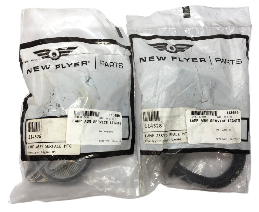 New Flyer HD Surface-Mount Interior/Engine Lamp 114528 [Lot of 2] NOS