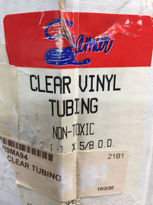 Samar 80' Non-Toxic Clear PVC Tubing 1/2" I.D x 5/8" O.D 7006P NOS