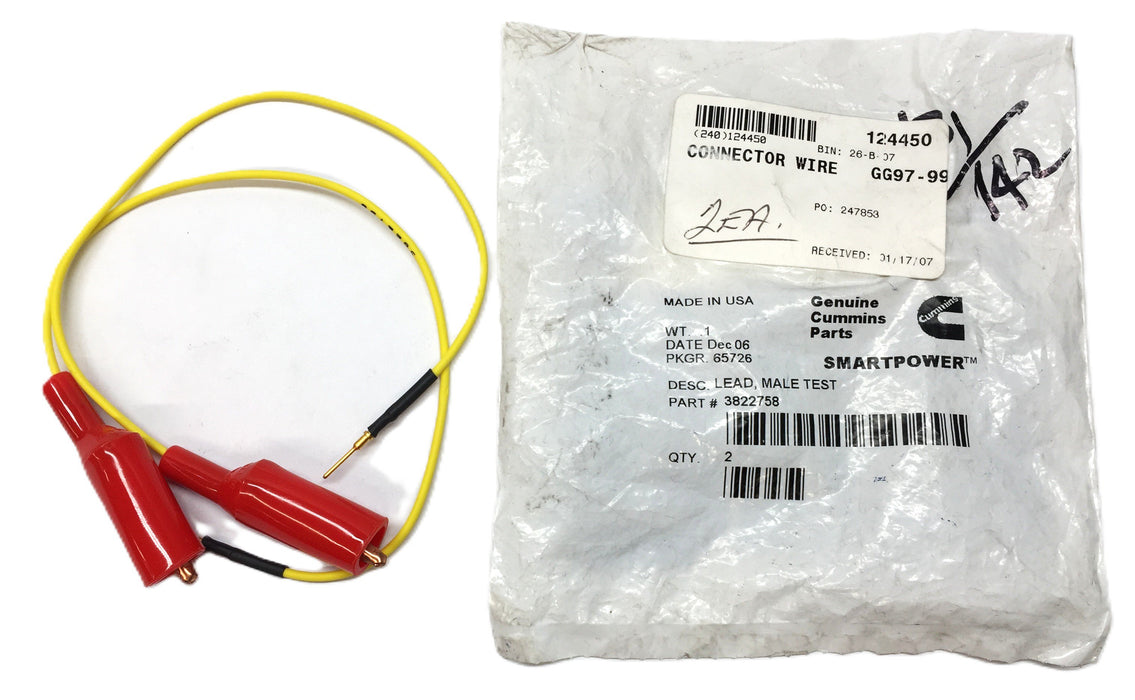 Cummins Male Test Lead Pack 3822758 (2pcs) NOS