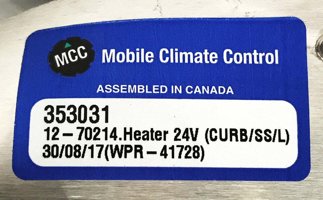 MCC Curbside Stainless Steel 24V Floor Heater 353031-12-70214 NOS