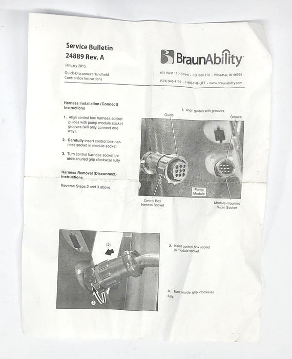 Braun Wheelchair Lift Control Box And Hand Pendant 24879AKS NOS - GTS SPECIAL