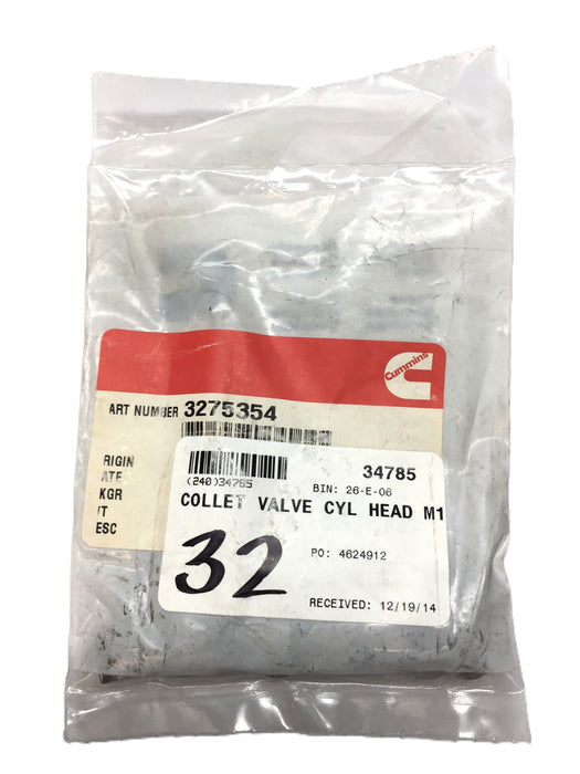 Cummins Valve Cylinder Head Collet Pack 3275354 (32pcs) NOS