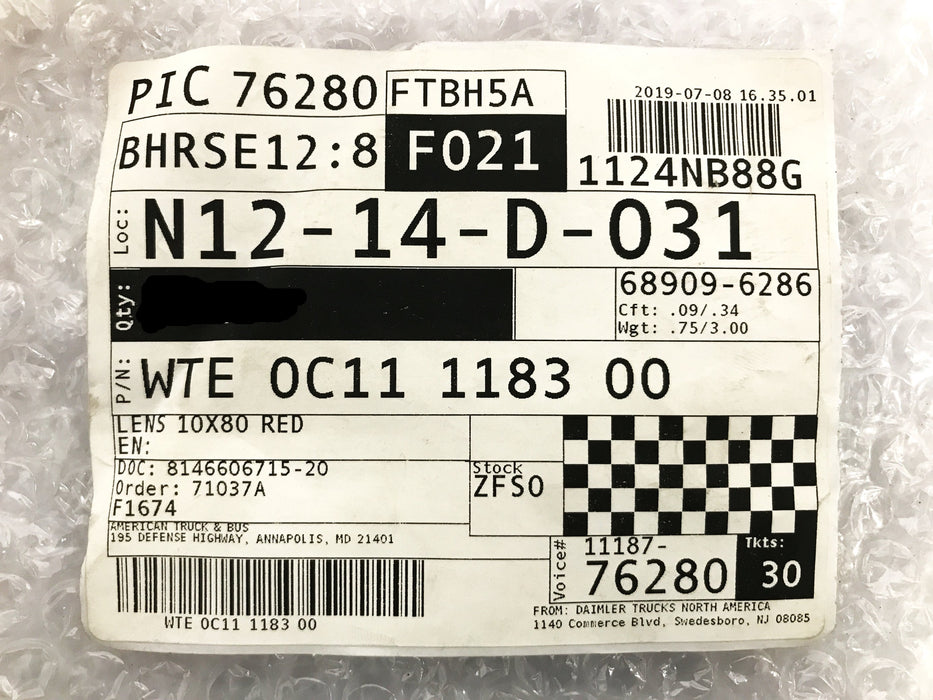 Weldon 7IN Red Warning Light Lens and Reflector WTE-OC11-1183-00 [Lot of 3] NOS