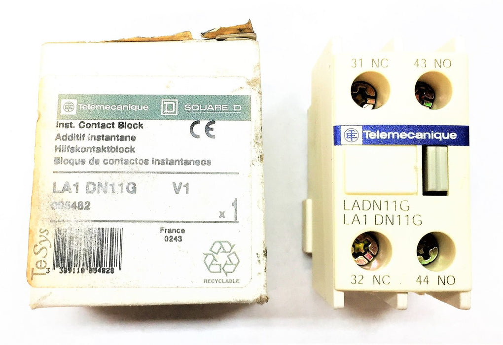 SQUARE D Auxiliary Contact Block LA1 DN11G NOS