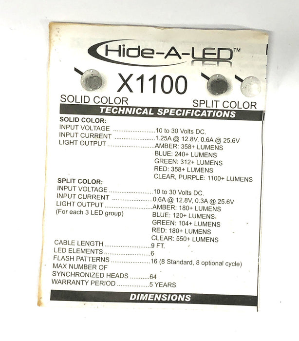 Nova Hide-A-LED Warning Signal X1100 NOS - GTS SPECIAL