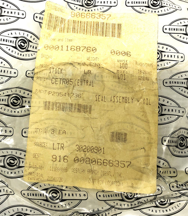 National Transmission Output Seal For Allison 29541736 NOS