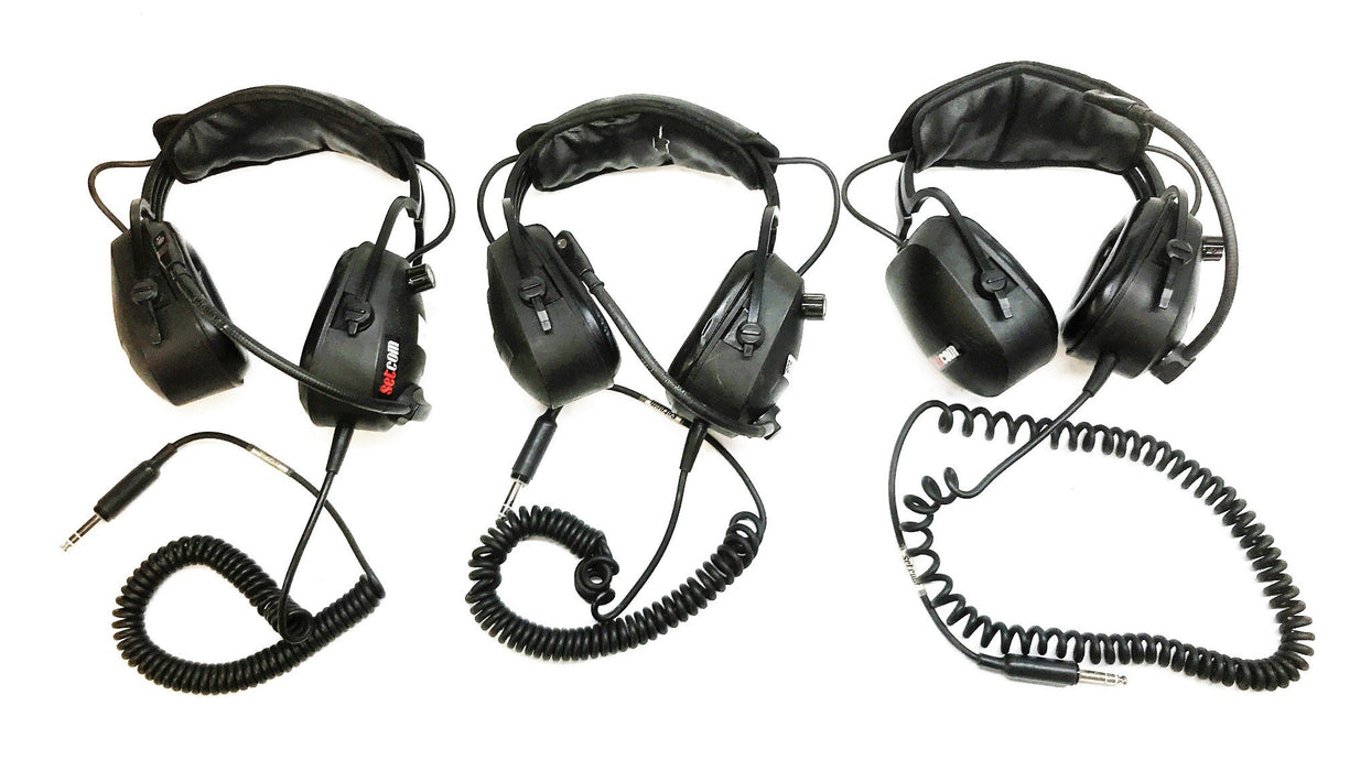 Setcom Plug-in Police Radio Headset 7B-930 [Lot of 3] USED - GTS SPECIAL