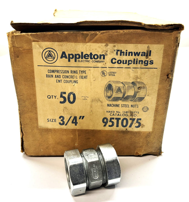 Appleton 3/4" Thinwall Coupling Box 95T075 (45pcs) NOS
