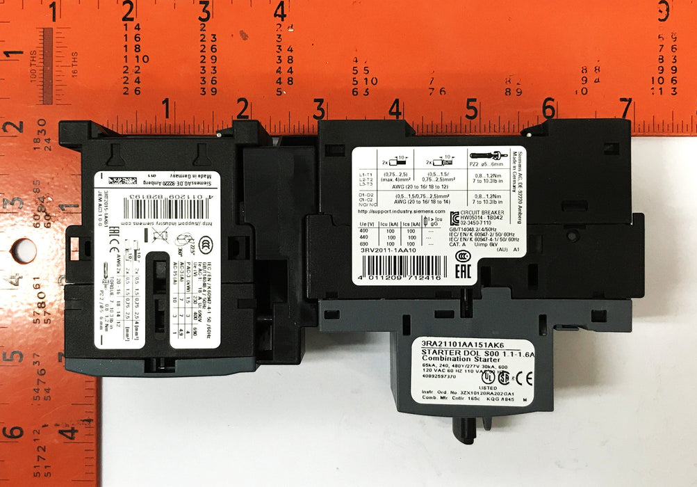 Siemens Combination Starter 3RA21101 AA151AK6 NOS