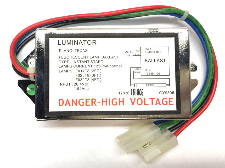 Luminator DC-Input Fluorescent Lamp Ballast 108454-001 NOS