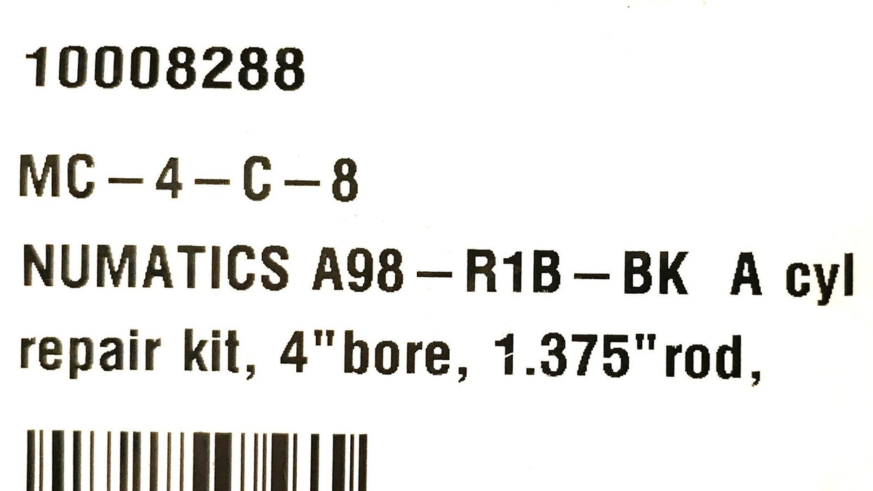 Numatics 4 inch Bore 1-3/8 inch Rod Cylinder Repair kit A98-R1B-BK NOS