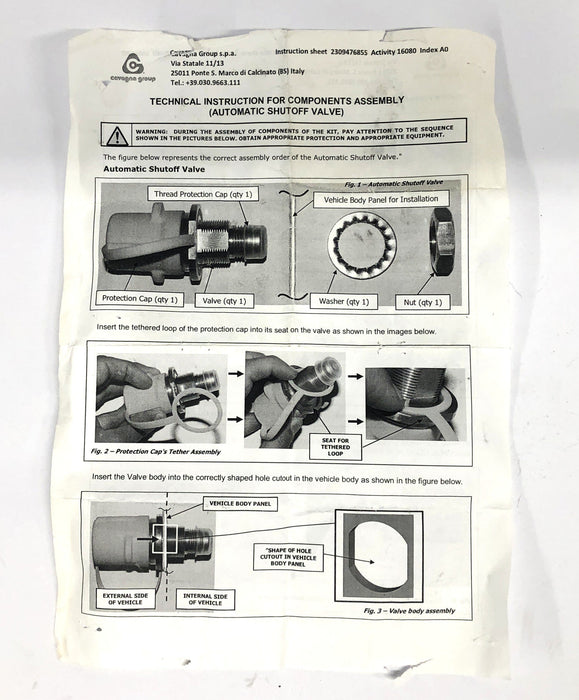 Cavagna Group LFG 40C Y15-47 K15 Automatic Shutoff Valve 66-135 NOS