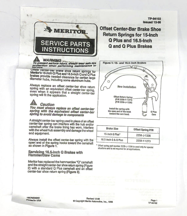 Meritor Brake Repair KIT8081 [Lot of 2] NOS