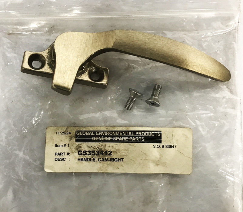 Global Polished Brass 2-Hole Right Cam Handle CS353412 NOS