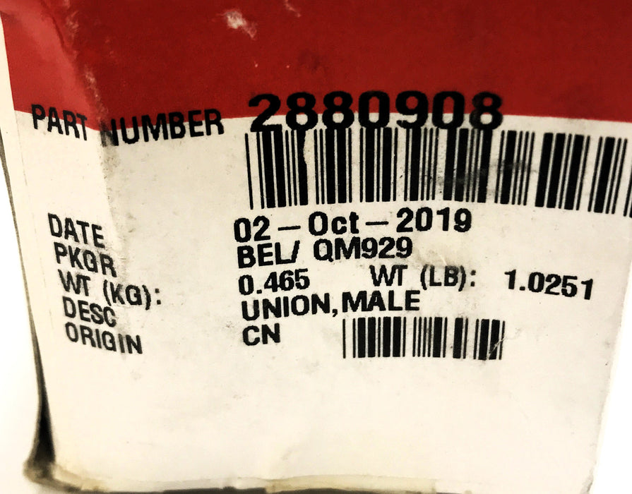 Cummins Male Union 2880908 NOS
