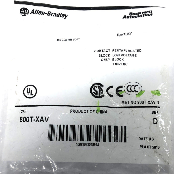 Allen-Bradley Low Voltage Contact Pentafurcated Block 800T-XAV [Lot of 2] NOS