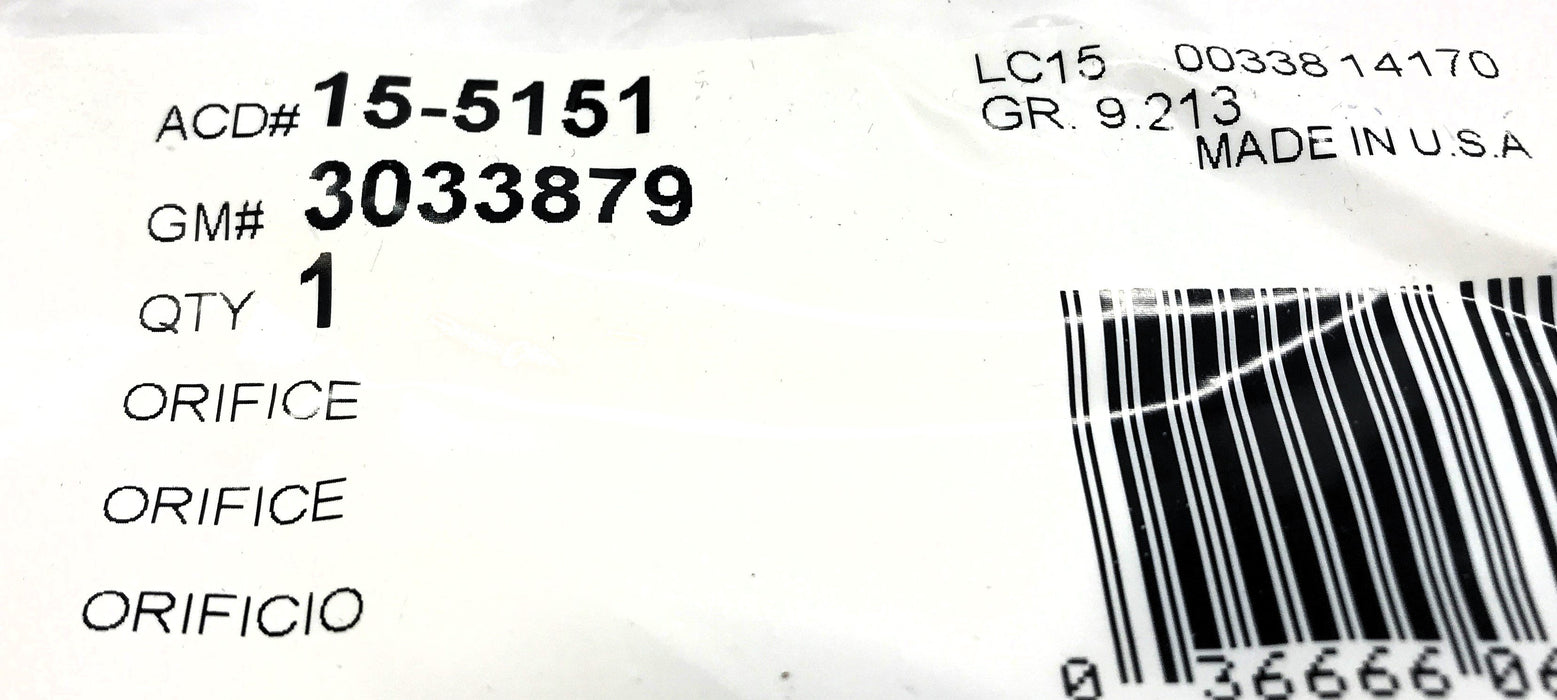 ACDelco A/C Orifice Tube 15-5151 (3033879) [Lot of 5] NOS