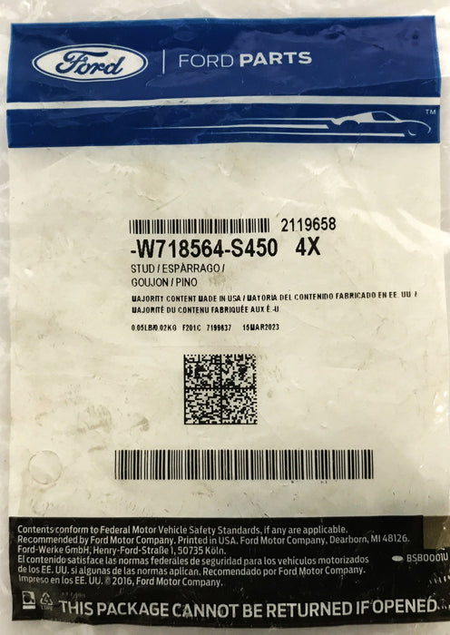 Ford Fuel Pump Stud W718564-S450 [Lot of 4] NOS