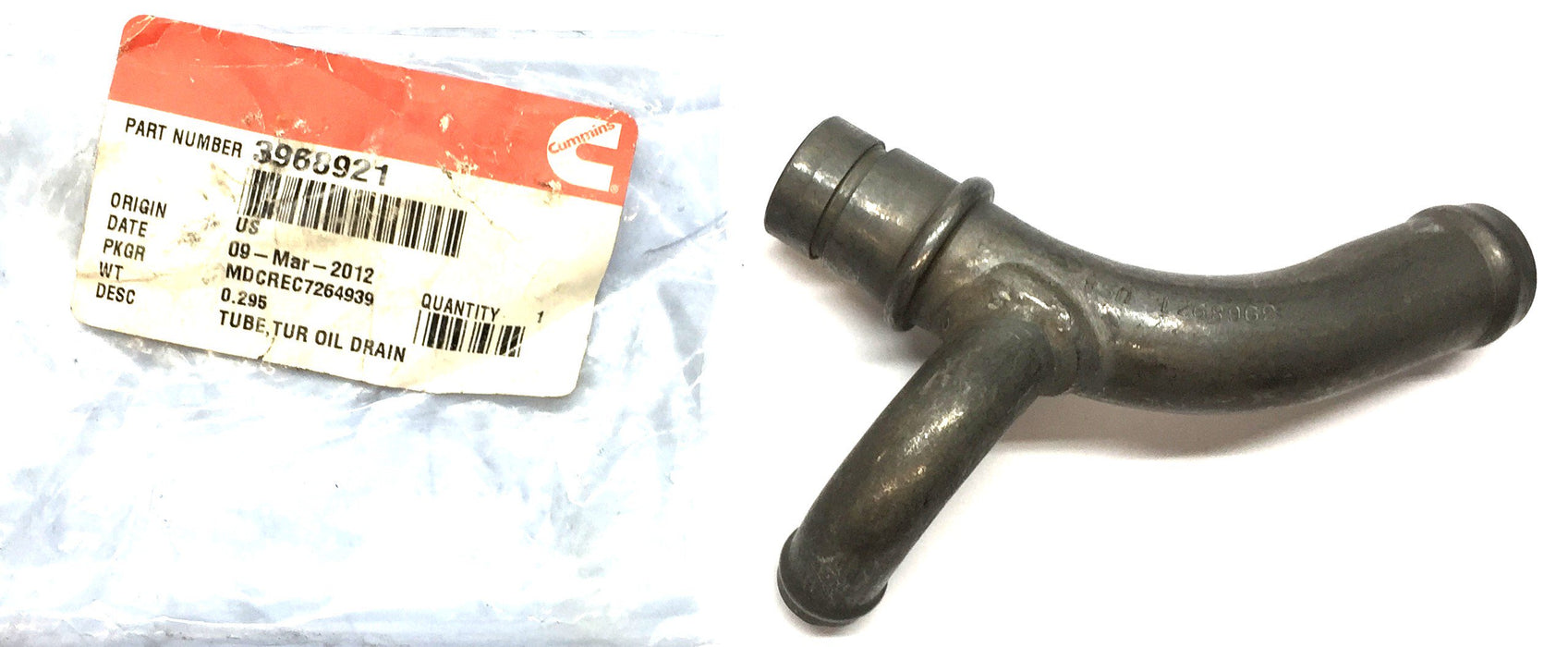 Cummins Turbo Oil Drain Tube 3968921 NOS