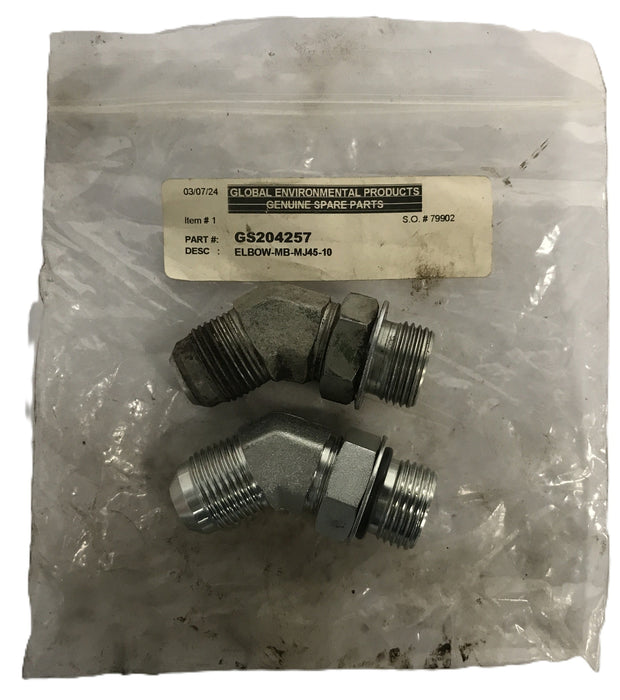Global Street Sweeper Hydraulic Elbow GS204257 [Lot of 2] NOS
