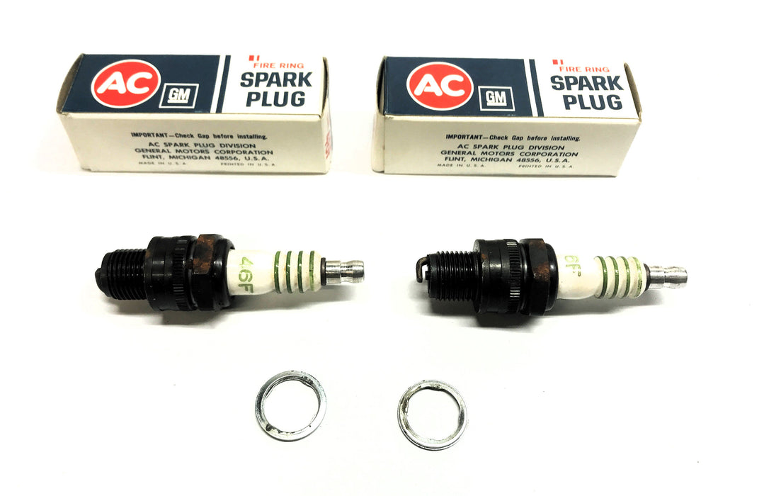 AC Green Striped Spark Plug 46F [Lot of 2] Vintage NOS
