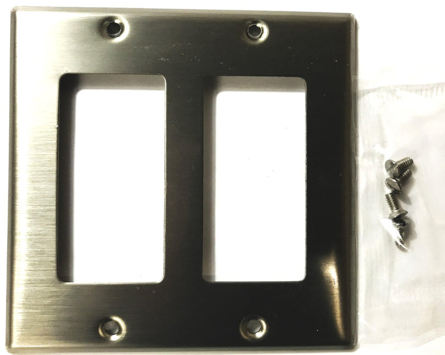 Leviton 2-Gang 2-Port Stainless Steel Wall Plate 84409-40 [Lot of 9] NOS