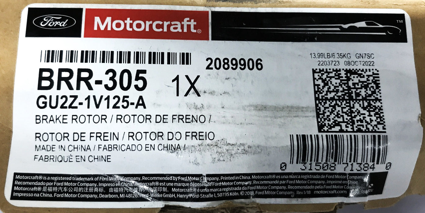 Motorcraft Disc Brake Rotor BRR-305 NOS