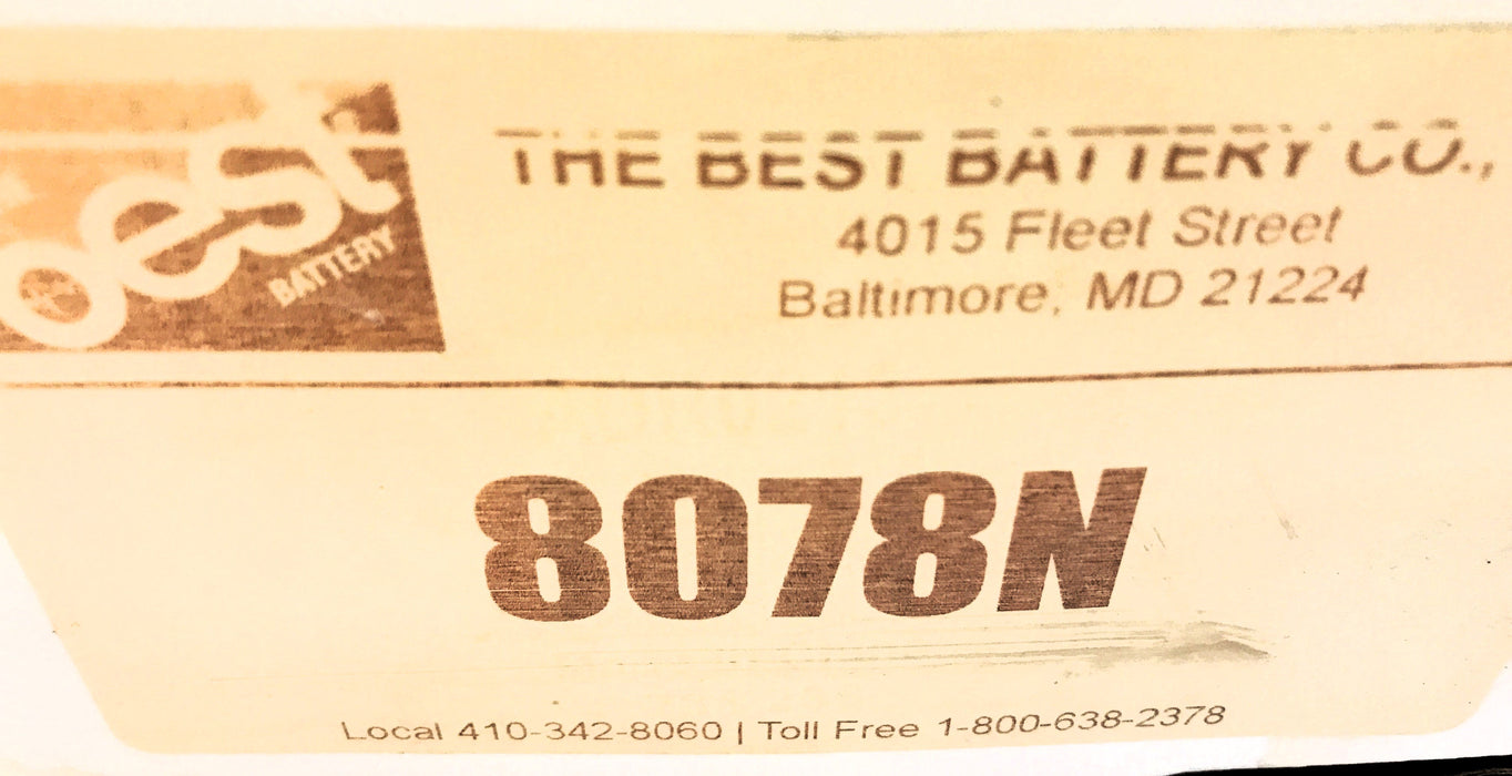 The Best Battery CO. Alternator 8078N NOS