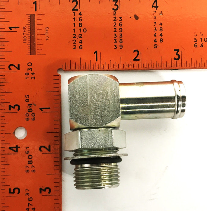 Mack 90-degree 7/8 Push-on to 1-1/6 inch Threaded Bead Fitting NOS
