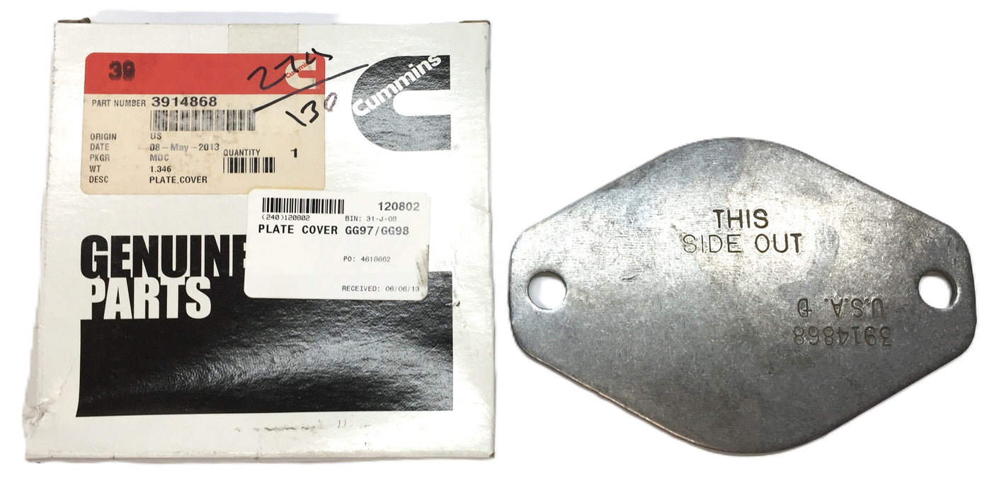Cummins Vacuum Pump/Power Steering Pump Drive Cover Plate 3914868 NOS