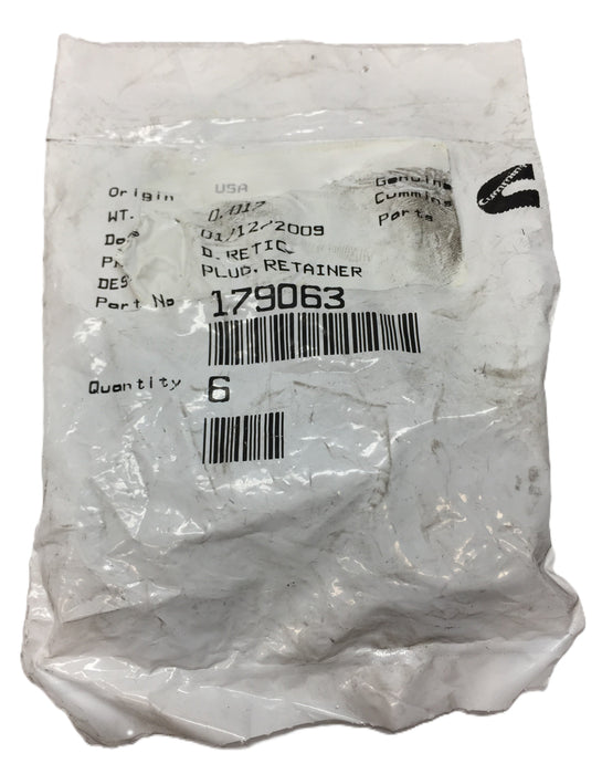 Cummins M11 Engine Plug Retainer Pack 179063 (6pcs) NOS