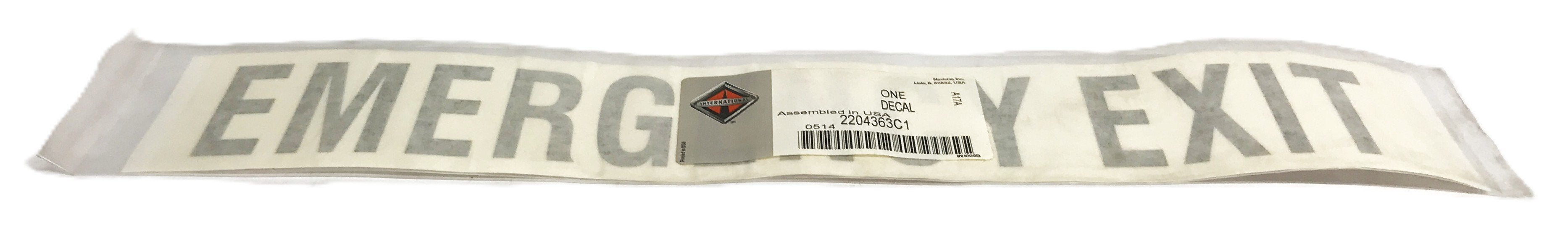 International "Emergency Exit" Decal Kit 2204363C1 [Lot of 4] NOS