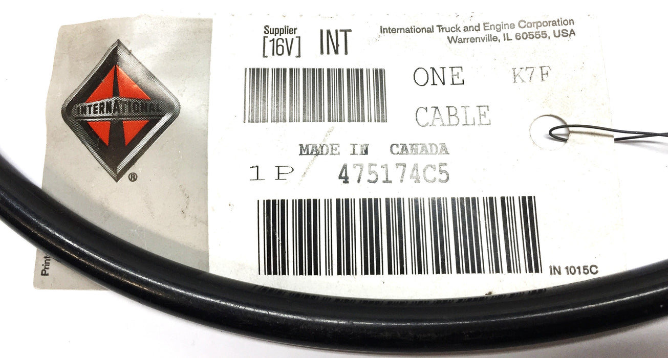 International Truck and Engine Control Cable 475174C5 NOS