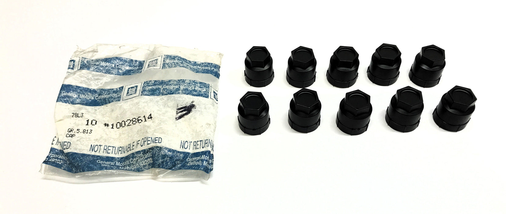 General Motors GM Pack of (10) Wheel Lug Nut Cover 10028614 NOS