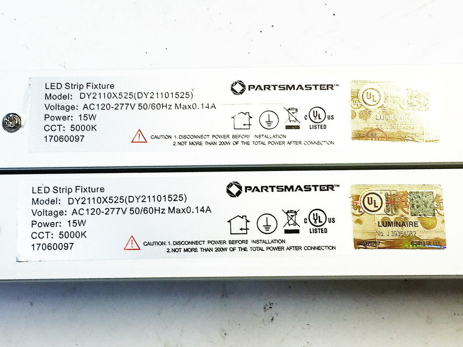 Partsmaster 4 Foot AC120-277V 15watt LED Strip Fixture DT2110X525 [Lot of 2] NOS