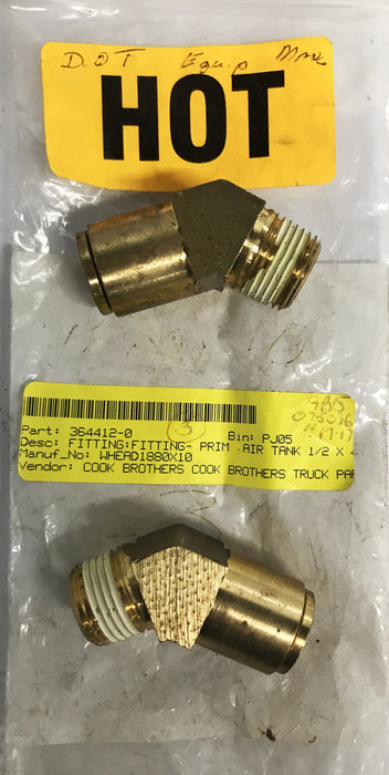 Eaton Weatherhead Push Connect Swivel Elbow Adapter 1880X10 [Lot of 2] NOS
