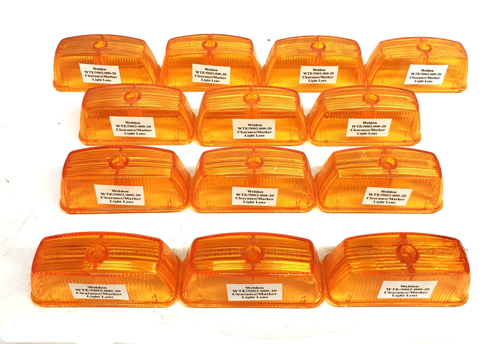 Weldon Amber Clearance Light Lens WTE/5002-000-20 [Lot of 13] NOS