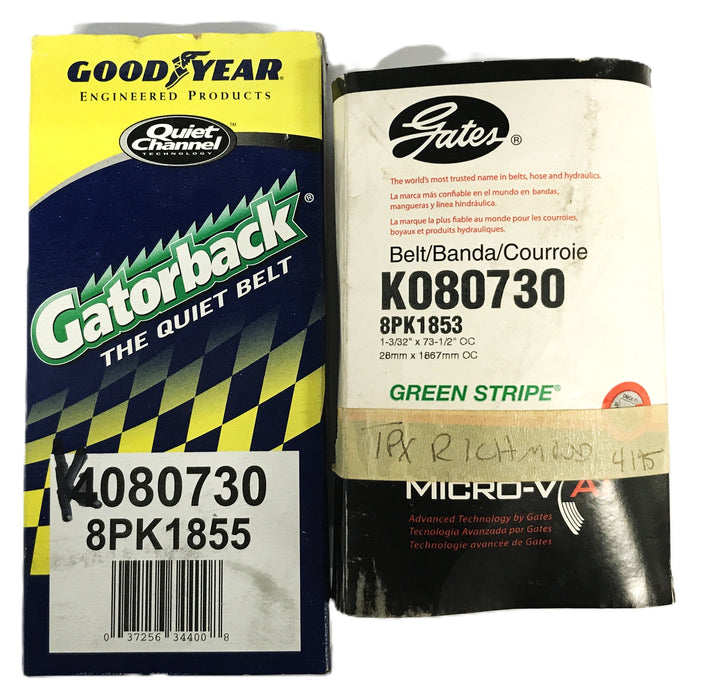 Goodyear/Gates Serpentine V-Belt 4080730/K080730 [Lot of 2] NOS