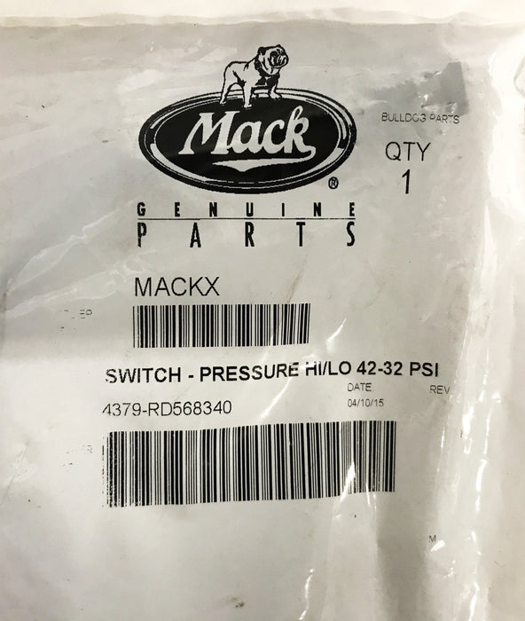 Mack Low Pressure Switch 4379-RD568340 NOS
