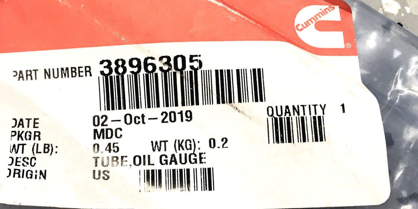 Cummins Oil Gauge Tube 3896305 NOS