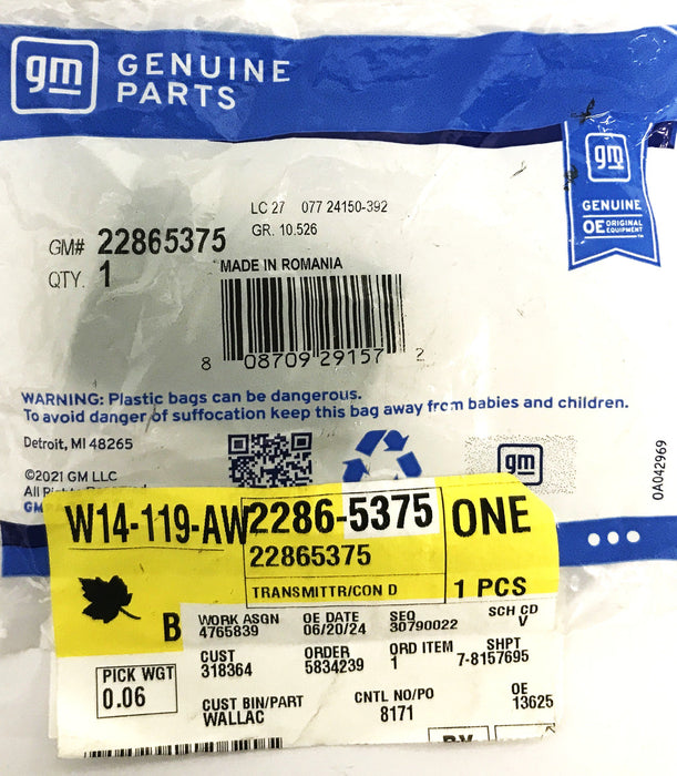 GM Keyless Entry Transmitter 22865375 NOS
